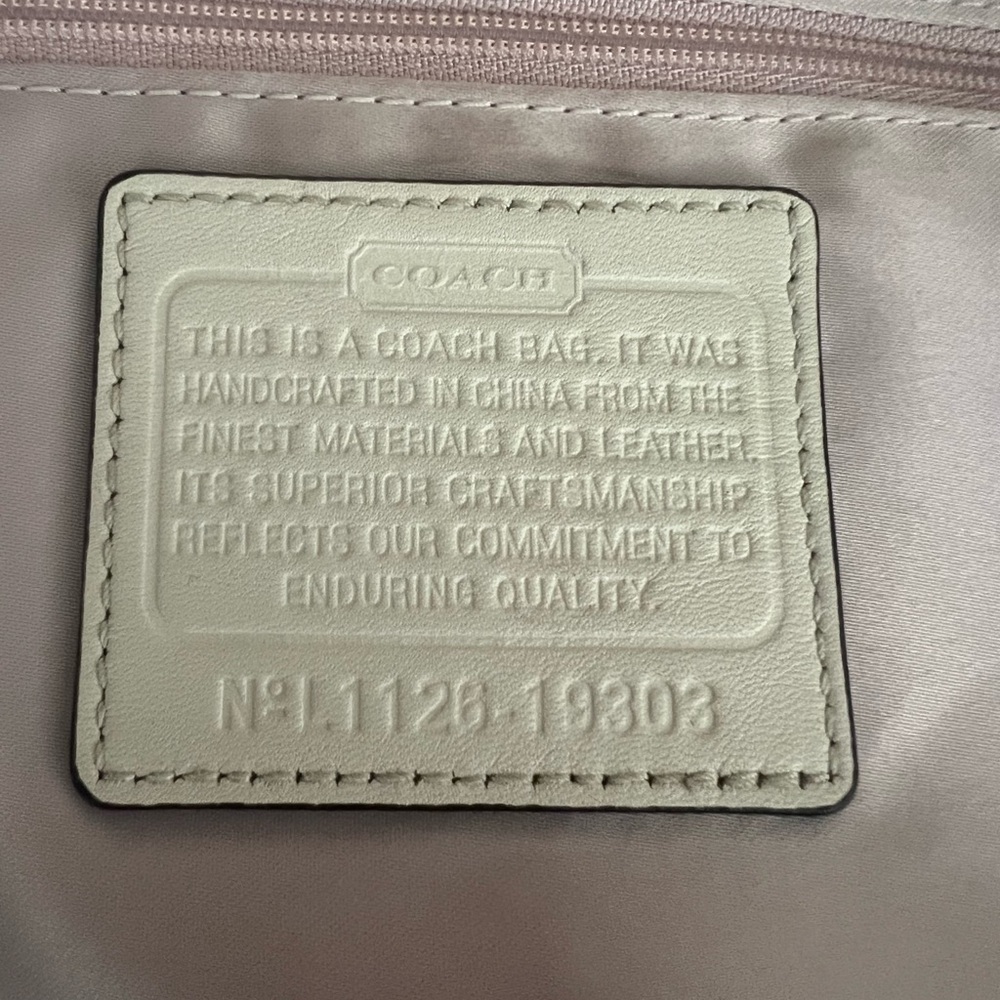 Coach Park Pebbled Leather Hobo Crossbody Bag Taupe Turnlock Flap Style 19303 - Picture 7 of 11
